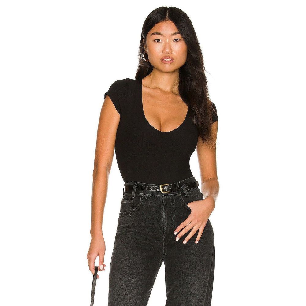 NEW Free People Ready Or Not Bodysuit in Black Size S REVOLVE MSRP $58